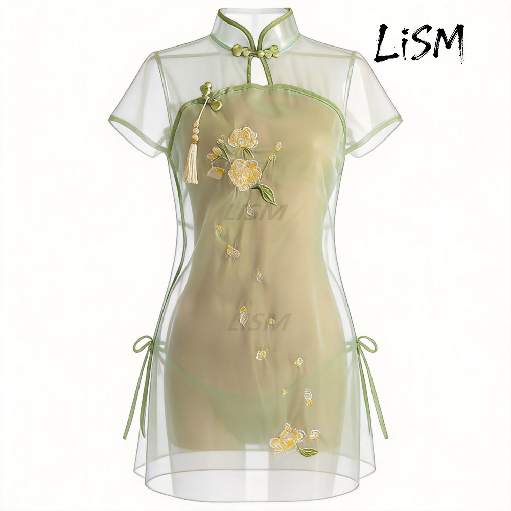 LiSM Women's Cheongsam Pajamas - Kimono Sheer Floral recension och pris