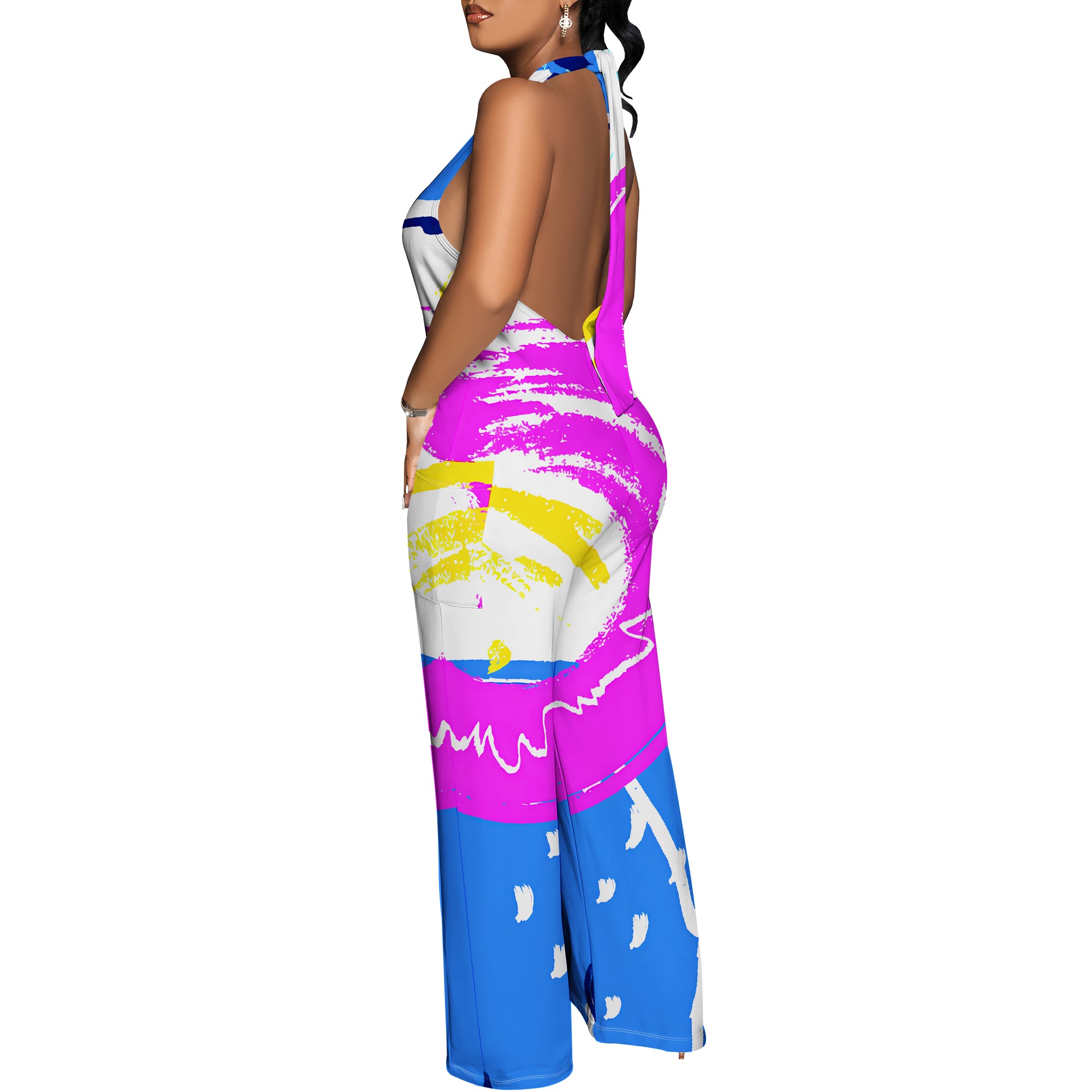 Bold Abstract Brushstroke Halt - Maxi Dress Halter recension och pris
