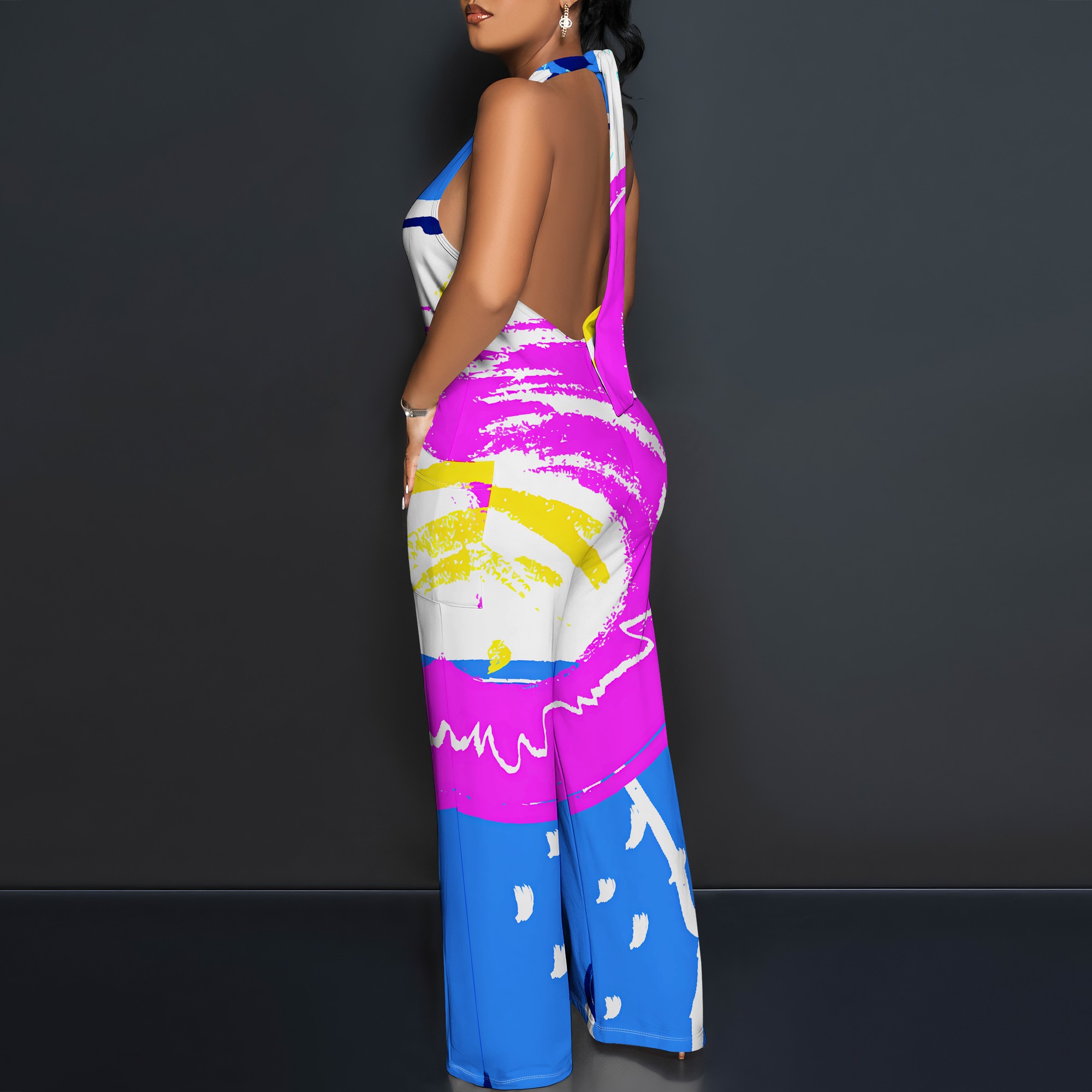 Bold Abstract Brushstroke Halt - Maxi Dress Halter recension och pris