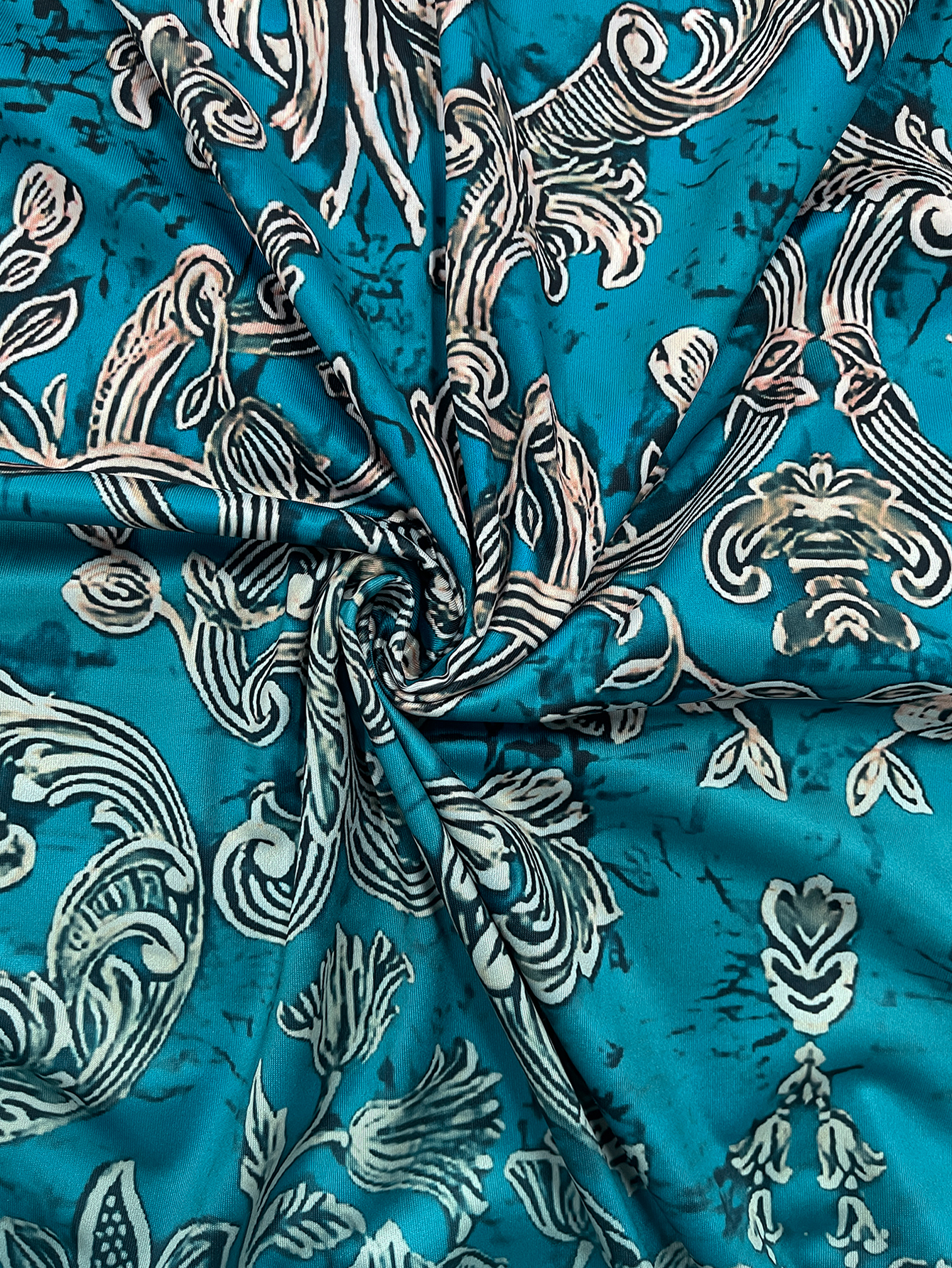 Plus Size Teal Baroque Floral  - Romper Floral Print recension och pris