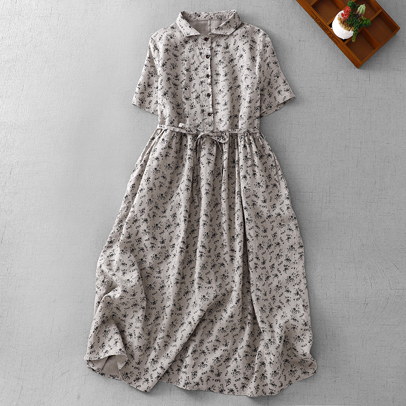 Summer Floral Cotton Linen Dr  - Midi Skirt Floral recension och pris
