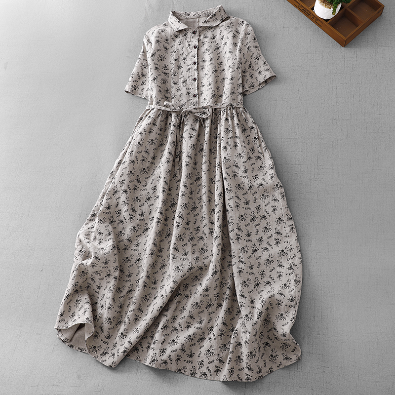 Summer Floral Cotton Linen Dr  - Midi Skirt Floral recension och pris
