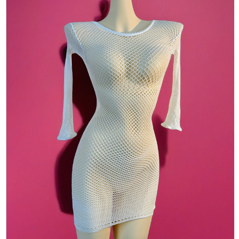 1PC Women Fishnet Cover Up Wit - Cover Up Kaftan recension och pris