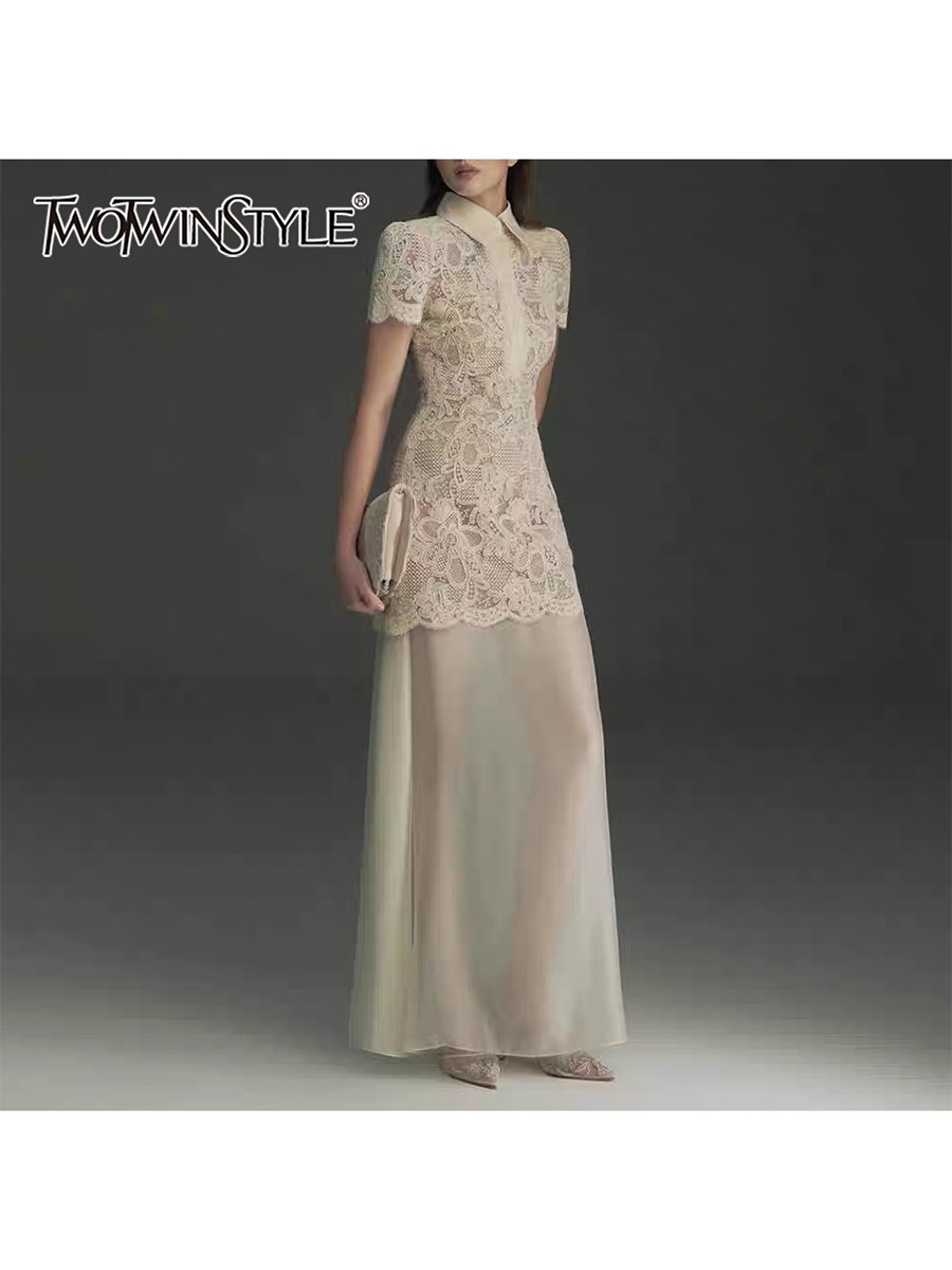 TWOTWINSTYLE Patchwork Lace Dr - Linen Dress Wrap recension och pris