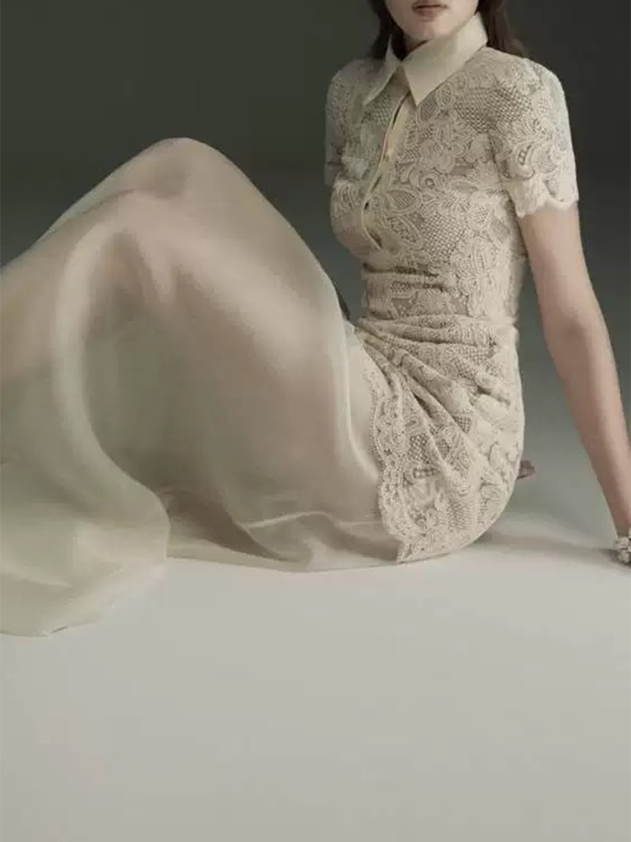 TWOTWINSTYLE Patchwork Lace Dr - Linen Dress Wrap recension och pris