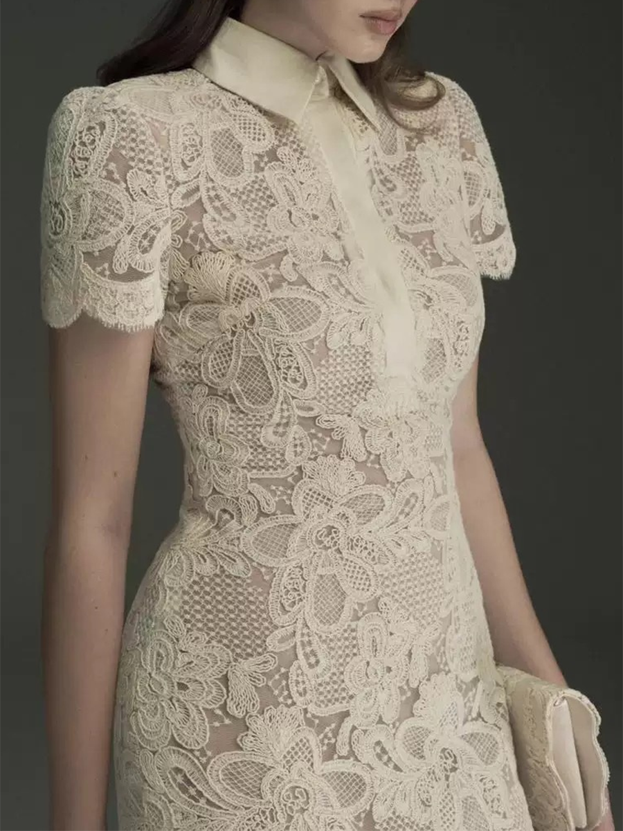 TWOTWINSTYLE Patchwork Lace Dr - Linen Dress Wrap recension och pris