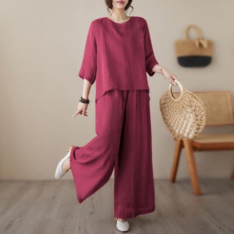 Women's Linen 2-Piece Set Loos - Linen Pant Wide recension och pris