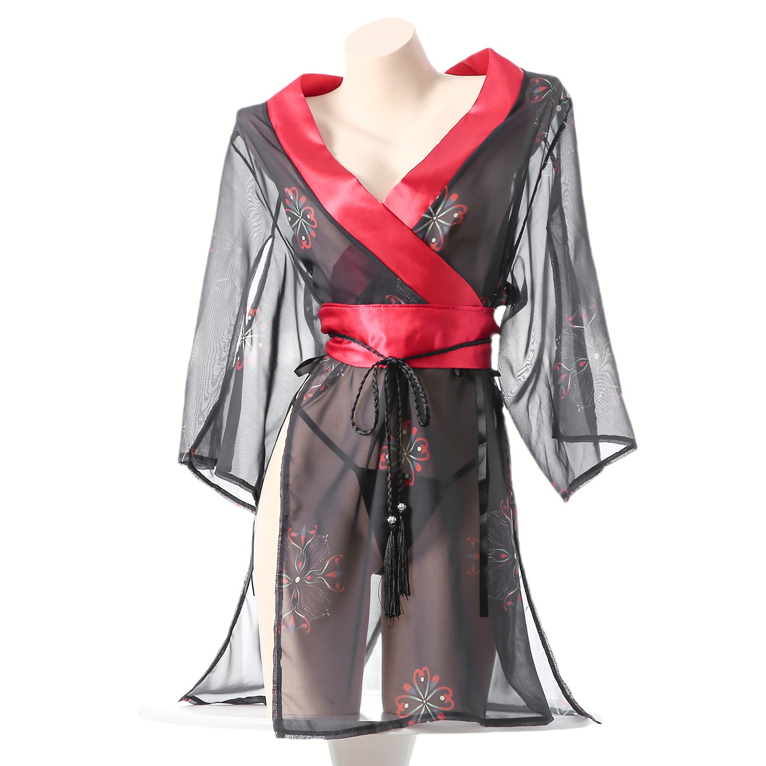 Women's Black Sheer Mesh Japan - Kimono Sheer Floral recension och pris