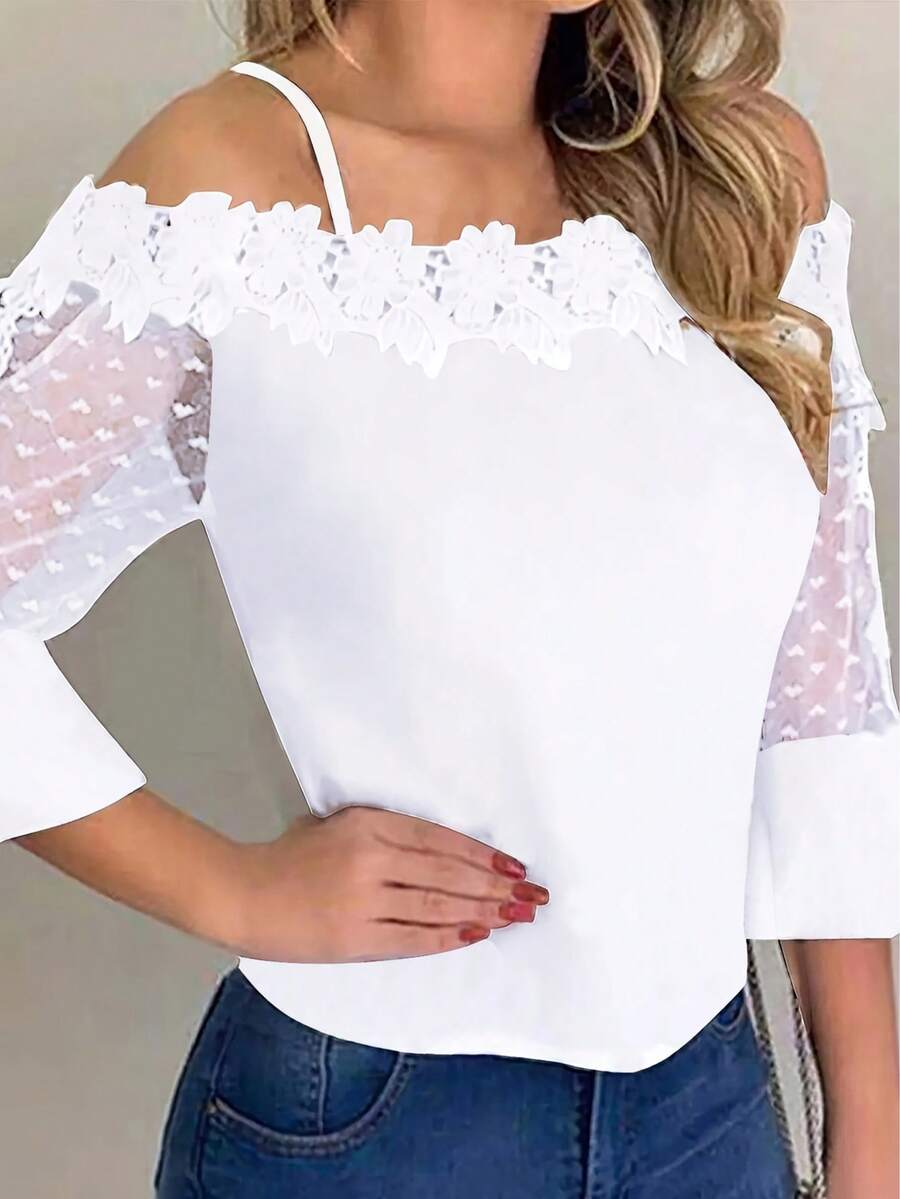 Purple Floral Print Off Should - Blouse Off Shoulder recension och pris