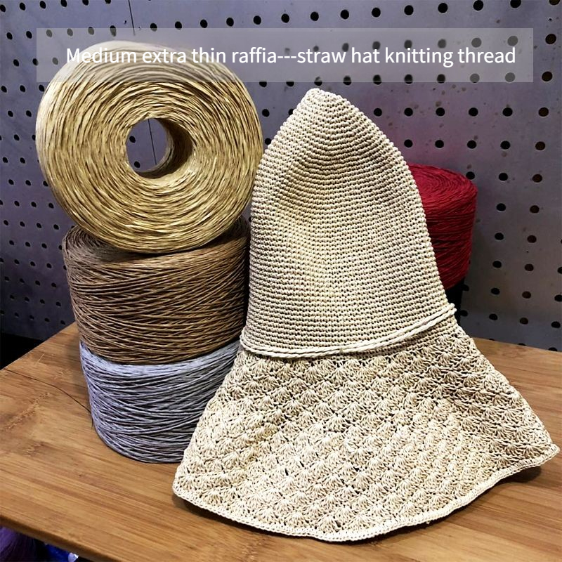250g/pcs Thin Flat Raffia Yarn - Crochet Bag Raffia recension och pris