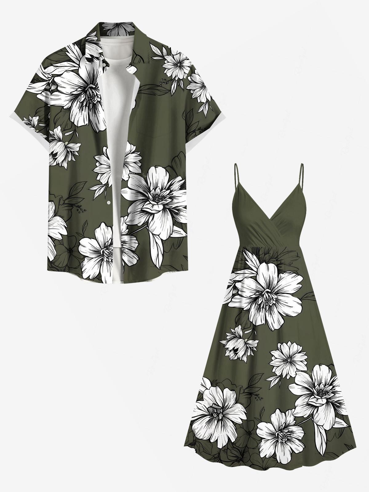 Flowers Leaf Printed Plus Size - Romper Floral Print recension och pris