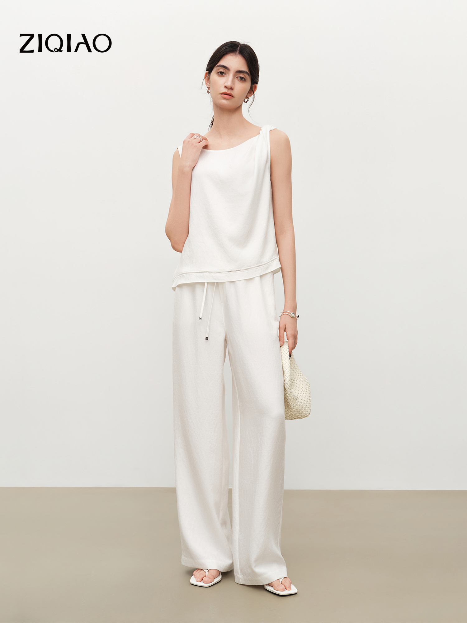 ZIQIAO Relaxed Old Money Style - Linen Pant Wide recension och pris