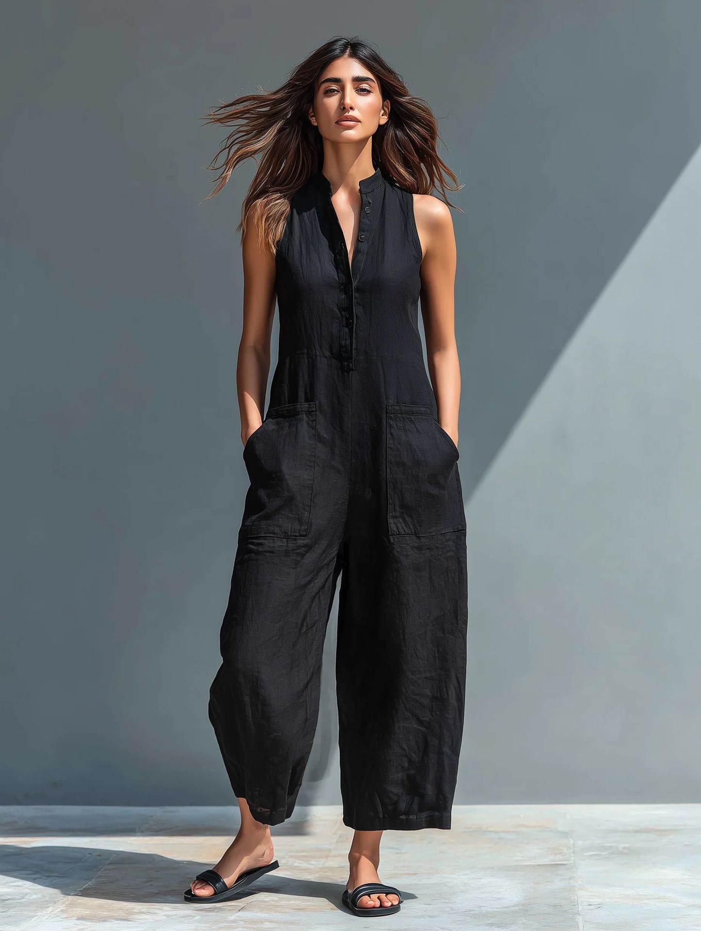 Summer Women's Clothing Sleeve - Jumpsuit Linen Relaxed recension och pris