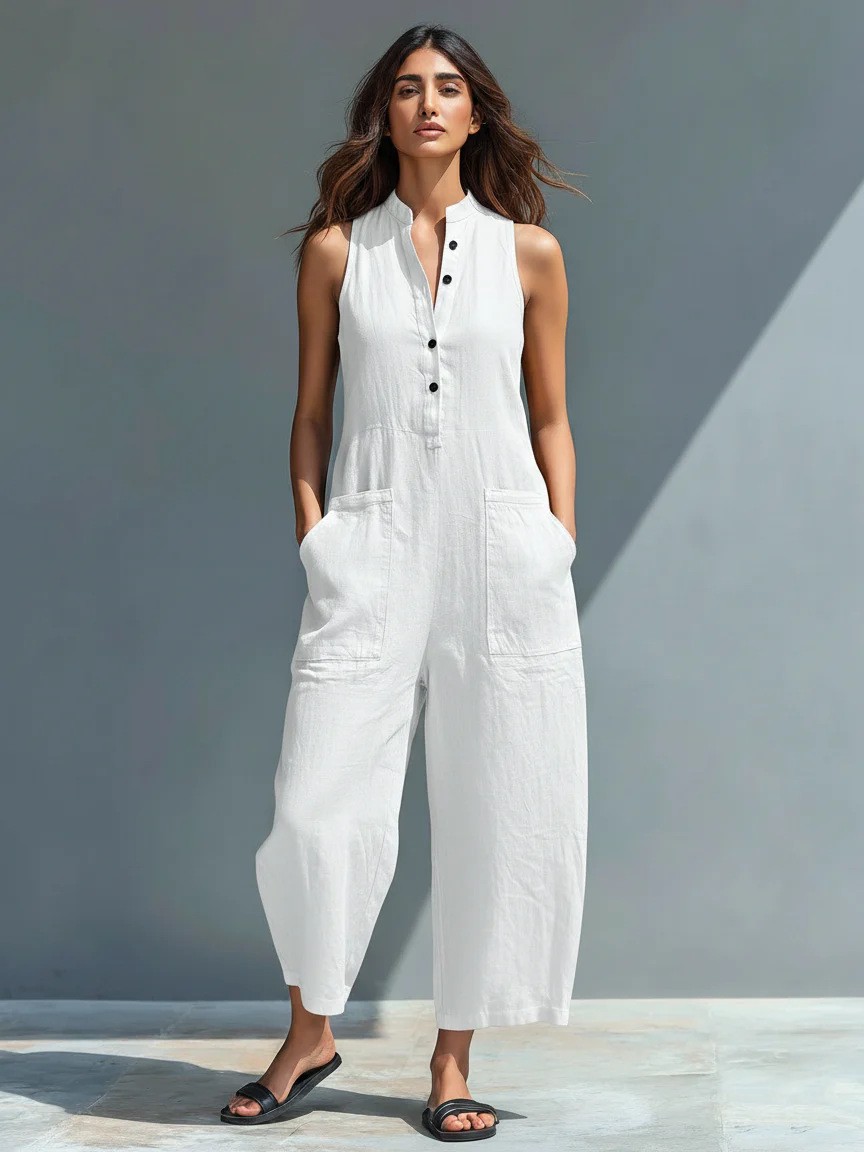 Summer Women's Clothing Sleeve - Jumpsuit Linen Relaxed recension och pris