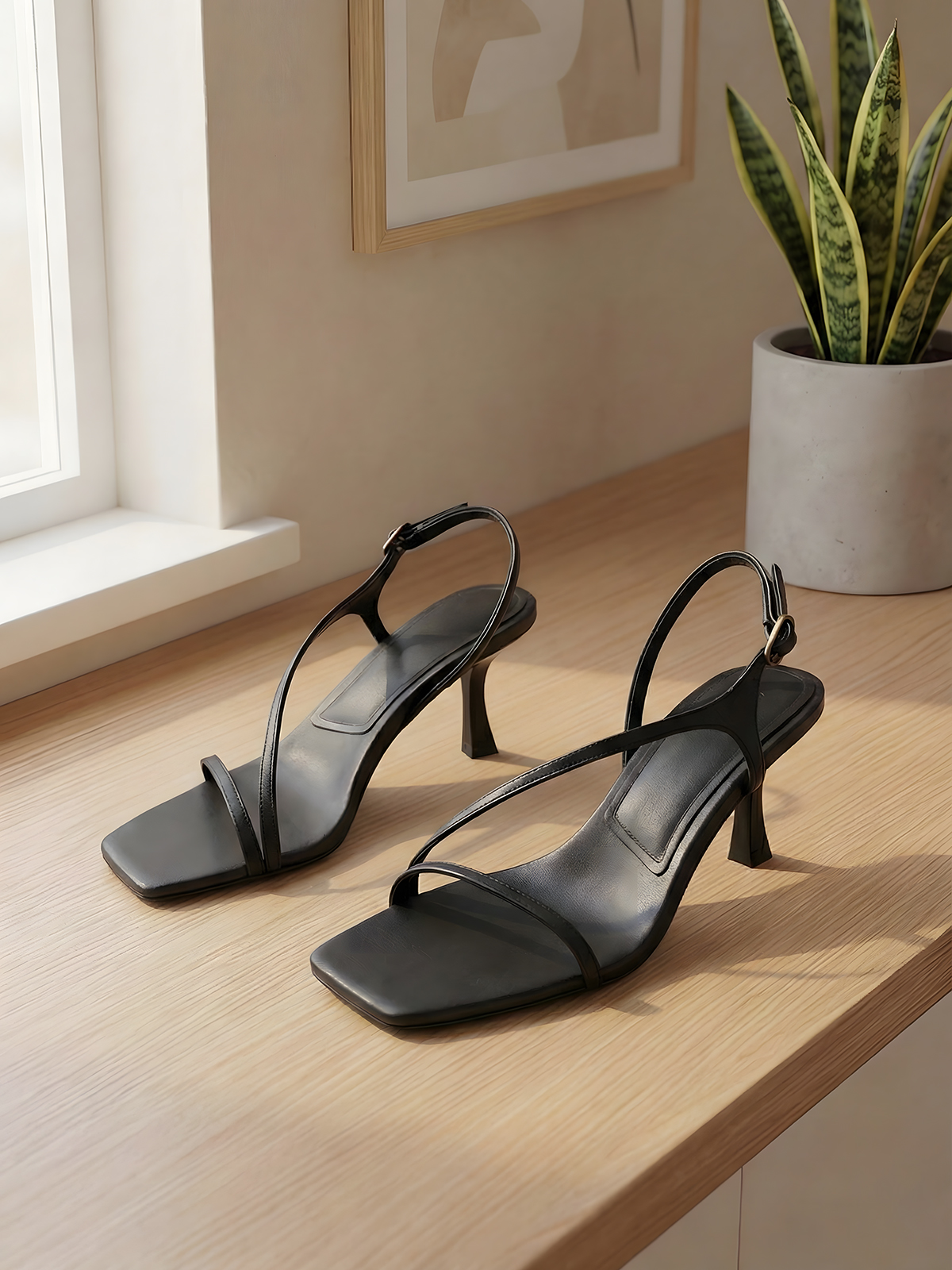 Elegant Genuine Leather Strapp - Sandal Strappy Heeled recension och pris