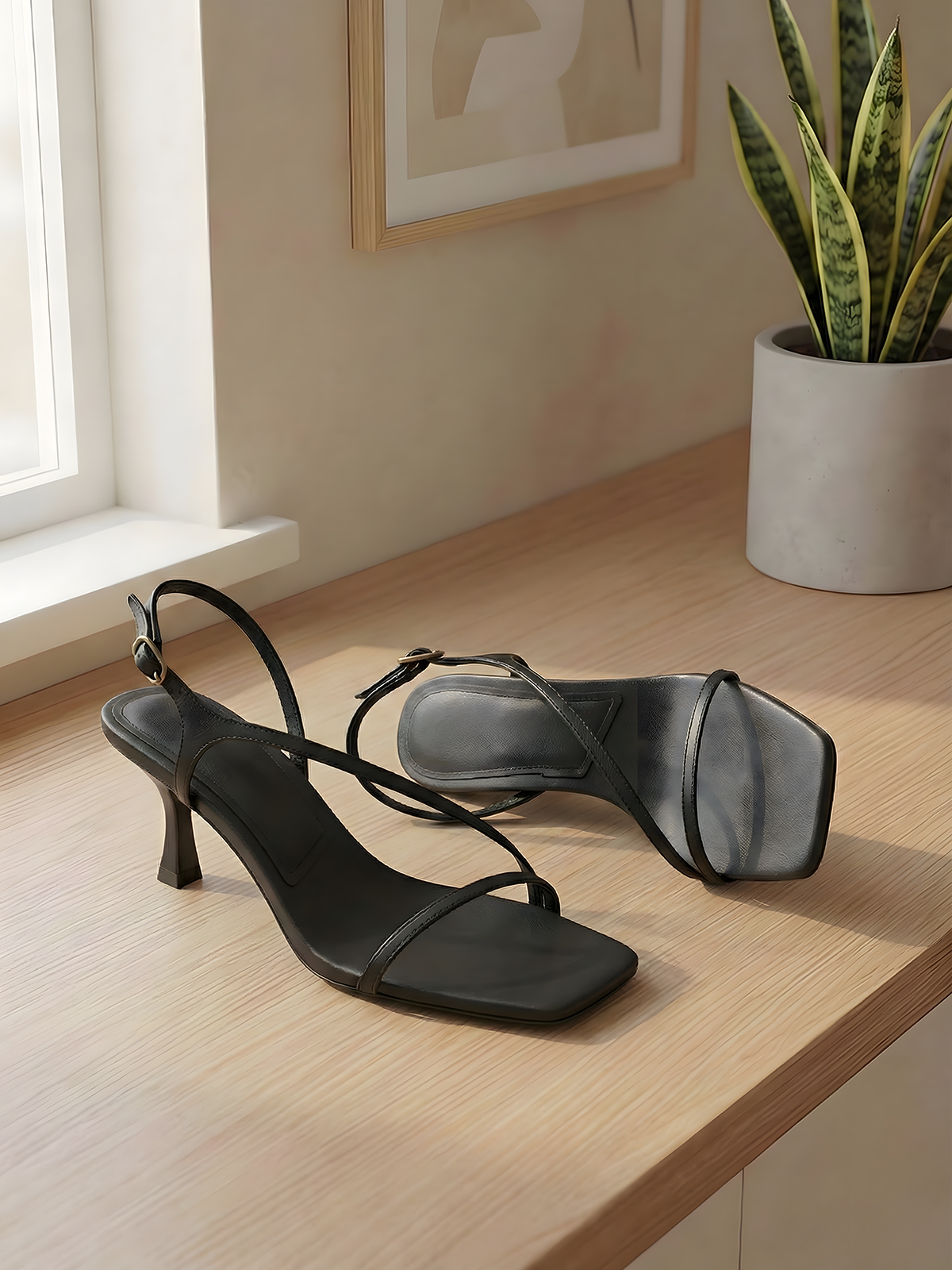 Elegant Genuine Leather Strapp - Sandal Strappy Heeled recension och pris