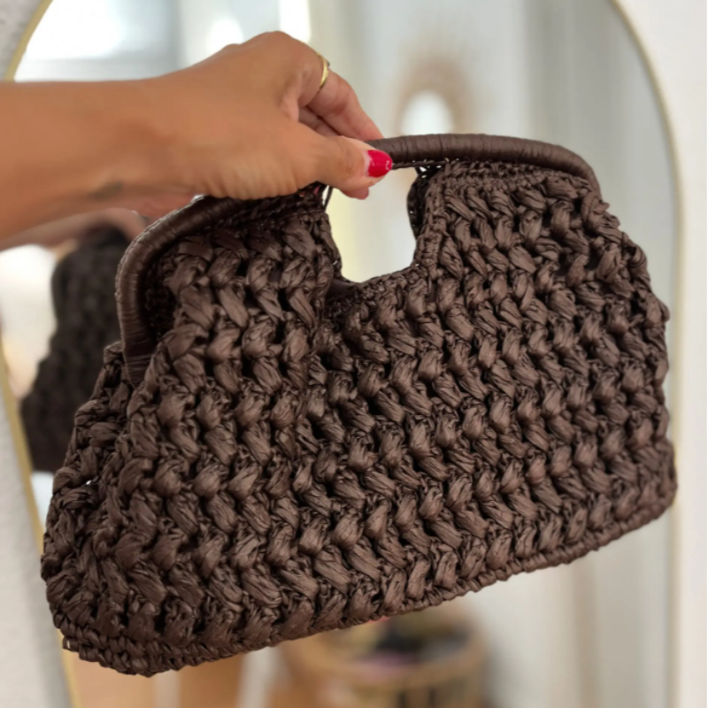 Popular Russian Woven Clutch H - Crochet Bag Raffia recension och pris