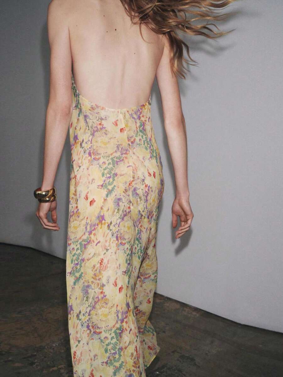 Womens Floral Maxi Halter Back - Maxi Dress Halter recension och pris