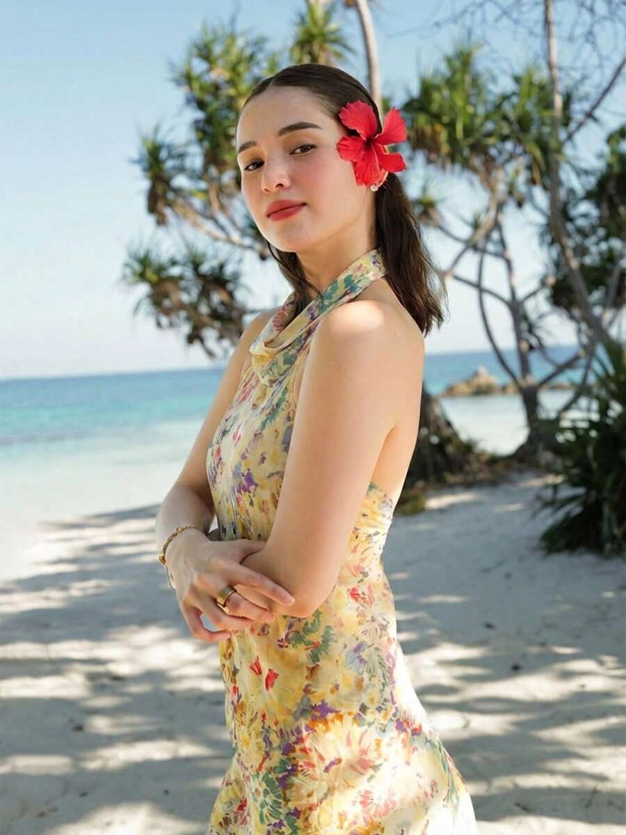 Womens Floral Maxi Halter Back - Maxi Dress Halter recension och pris