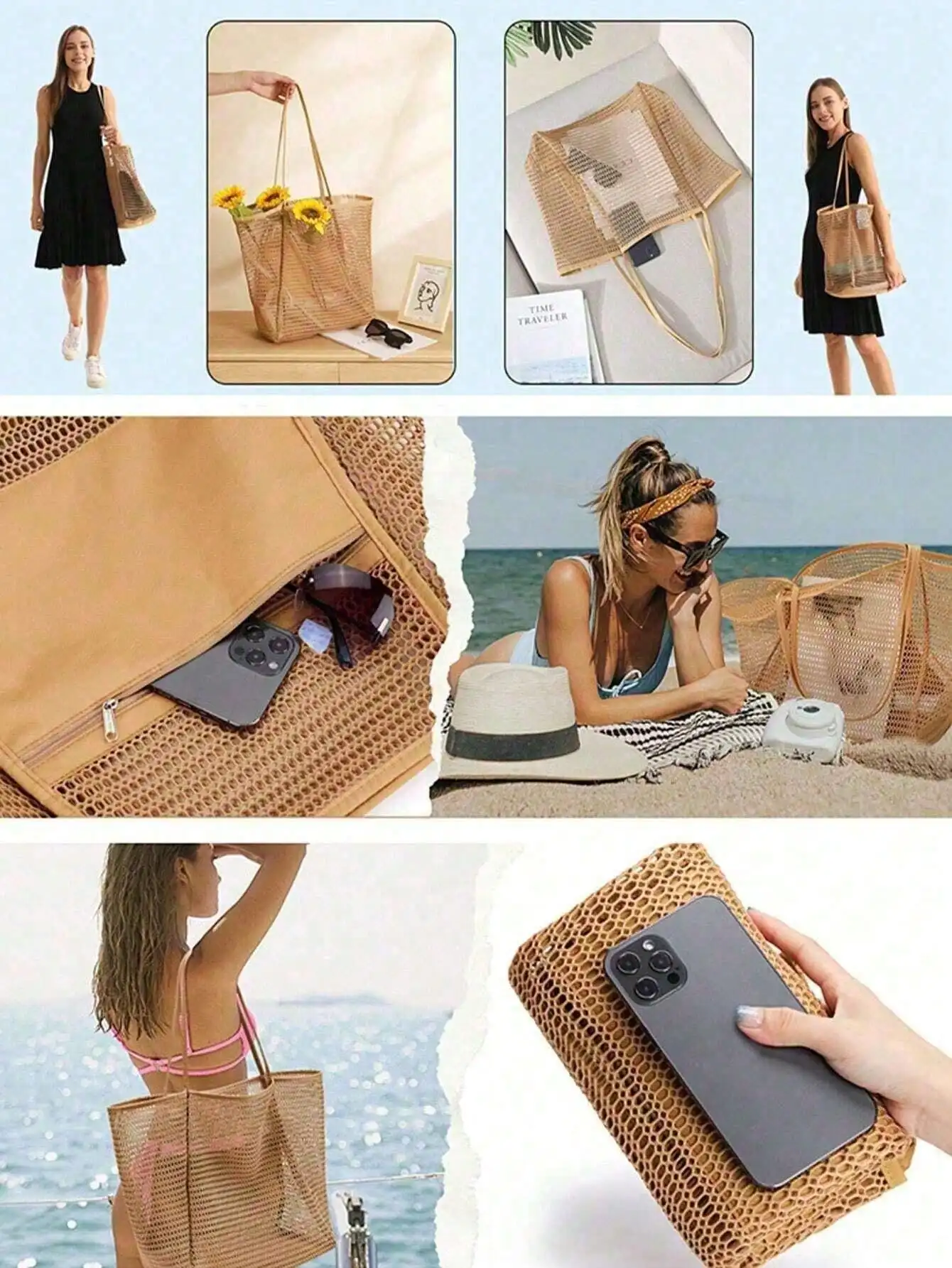 1pc Mesh Beach Tote Bag, Outdo - Tote Bag Beach recension och pris