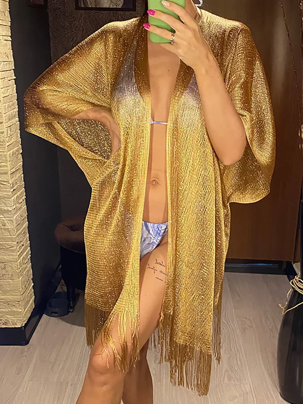 Tassel Gold Bikini Cover Up Se - Cover Up Kaftan recension och pris