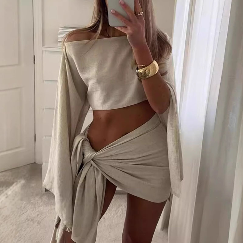 Women Two Pieces Sets Summer C - Crop Top Crochet recension och pris