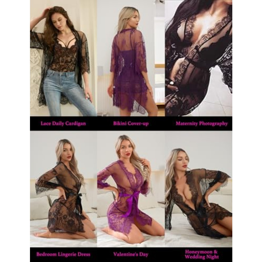 Narcisse Women's Floral Lace K - Kimono Sheer Floral recension och pris